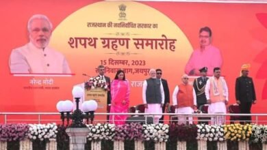 Photo of भजनलाल शर्मा ने राजस्थान के मुख्यमंत्री पद की शपथ ली,दिया कुमारी और डॉ.प्रेमचंद बेरवा बने डिप्टी सीएम.