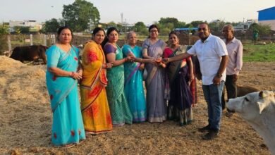 Photo of कान्यकुब्ज ब्राम्हण मण्डल द्वारा श्री श्रीजी कृपा गौशाला न्यास कॉलोनी मे गायों के लिए चारा एवं भुसा हेतु राशि दी गई.