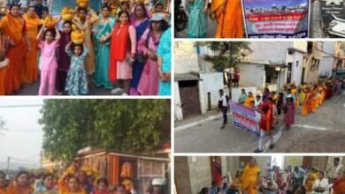 Photo of जल_गंगा_संवर्धन_अभियान के अंतर्गत आज रविवार को नगर पालिका परिषद नर्मदापुरम एवं महिला एवं बाल विकास विभाग के माध्यम से सेठानी घाट से कलश यात्रा निकाली गई एवं स्कूल के बच्चों के द्वारा चित्रकला प्रतियोगिता आयोजित की गई.