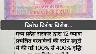 Photo of स्टांप शुल्क में 400% तक वृद्धि का विरोध प्रदेश कांग्रेस लीगल सेल ने जताई घोर आपत्ति,वित्त मंत्री का बयान हास्यास्पद..